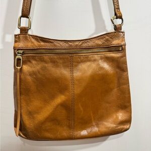 HOBO Brown Leather Cambel Crossbody  Bag